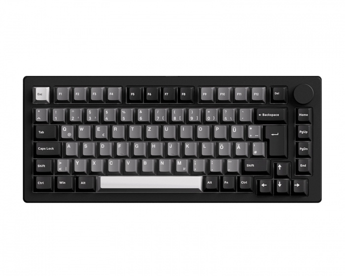 Monsgeek M1 V5 VIA Kabellose Tastatur - Black & Silver [Akko Rosenholz]