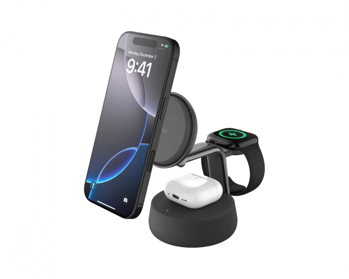 Belkin UltraCharge Pro 3-in-1 Qi2 Ladestation - Schwarz