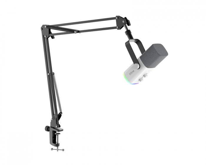 Fifine AM8T USB/XLR Dynamisches Mikrofon und Mikrofonarm - Weiß