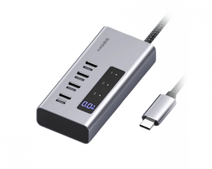 Hagibis USB-C-Hub mit Ladestation und LED-Anzeige