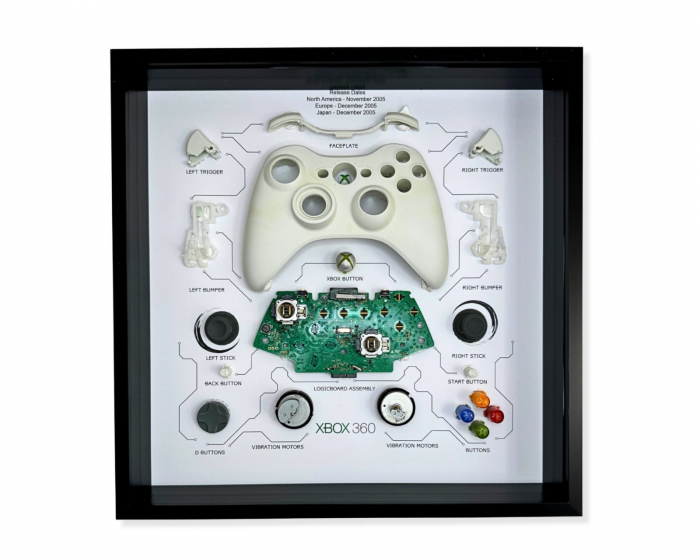 GRC Retro Art Microsoft Xbox 360 Wireless Controller Display - Weiß