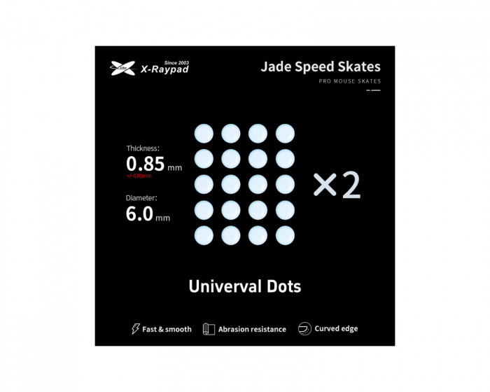 X-raypad Jade Mouse Skates - Universelle Dots D6.0mm