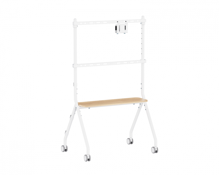 MaxMount Easel Studio Mobiler TV-Ständer mit Rollen – Weiß