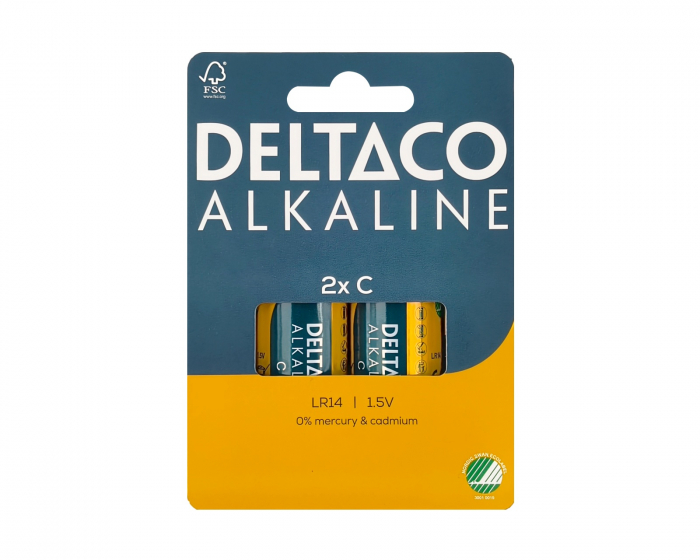Deltaco C/LR14 Alkaline Batterie 2er-Pack