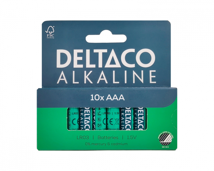 Deltaco AAA Alkaline-Batterien 10er-Pack