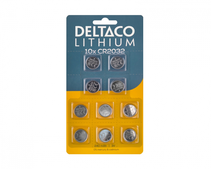 Deltaco CR2032 Lithium-Batterien 10er-Pack