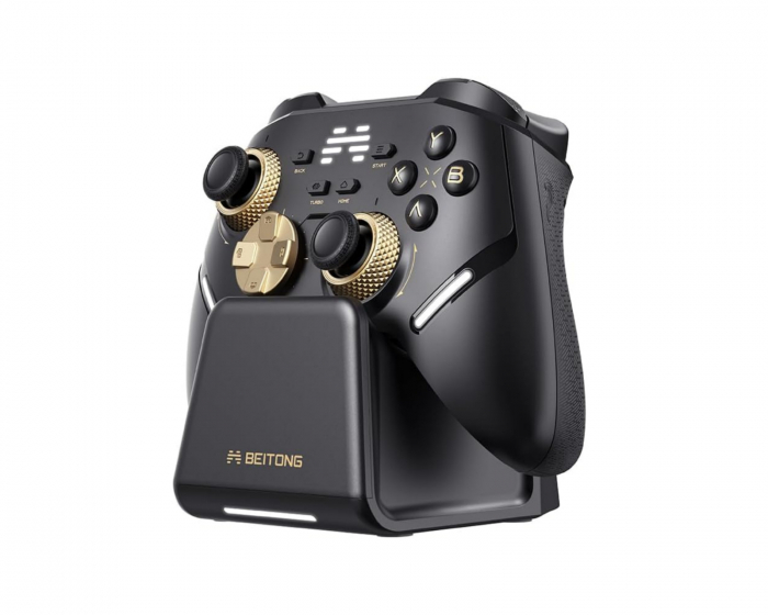 BEITONG KP40 Drahtloser Hall-Effekt Controller mit Ladestation - Golden Black