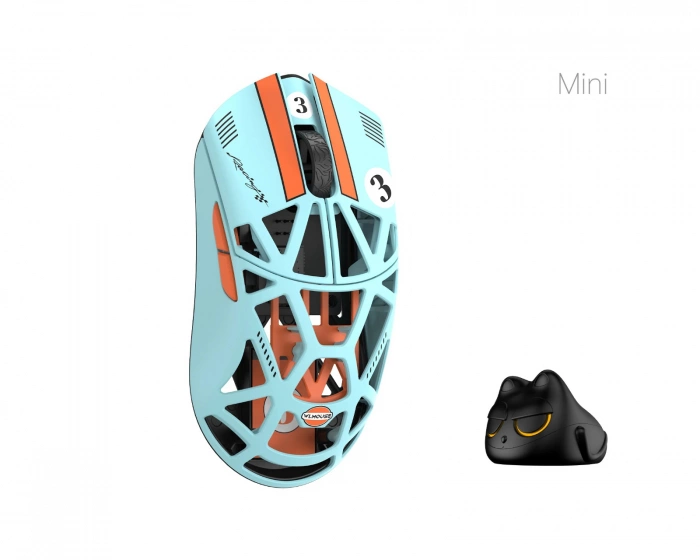 WLMouse Beast X Mini Pro - Blau/Orange [Omron Opticals] - Solide Seite