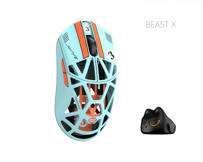 WLMouse Beast X Pro - Blau/Orange [Omron Opticals] - Solide Seite