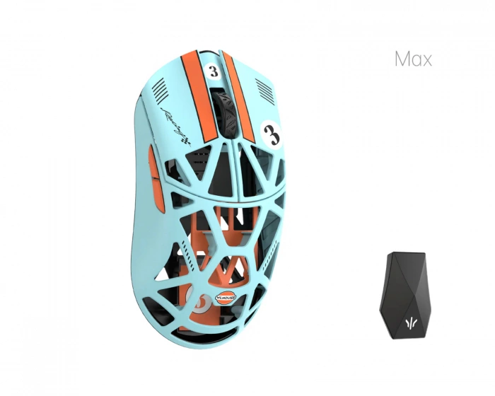 WLMouse Beast X Max - Blau/Orange [Omron Opticals] - Solide Seite