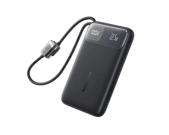 Baseus EnerFill FC11 Powerbank mit Digitalanzeigen und Dualkabel 22,5W 10000mAh - Cosmic Black