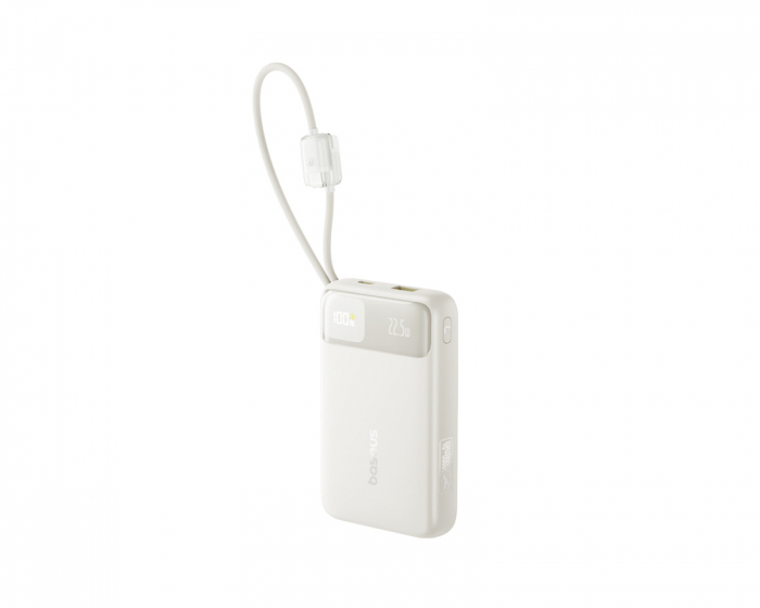 Baseus EnerFill FC11 Digitalanzeige Powerbank mit Dual-Kabel 22,5W 20000mAh - Beige