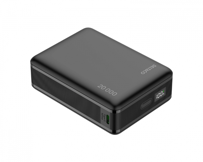 Deltaco Powerbank 20 000 mAh, PD 65 W - Schwarz