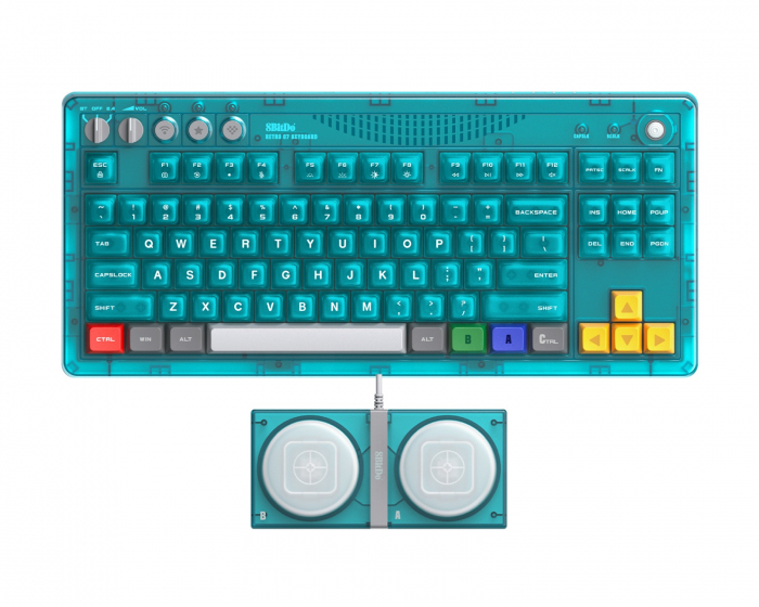 8Bitdo Retro Mechanical Keyboard - Kabellose Tastatur ANSI - Clear Blue