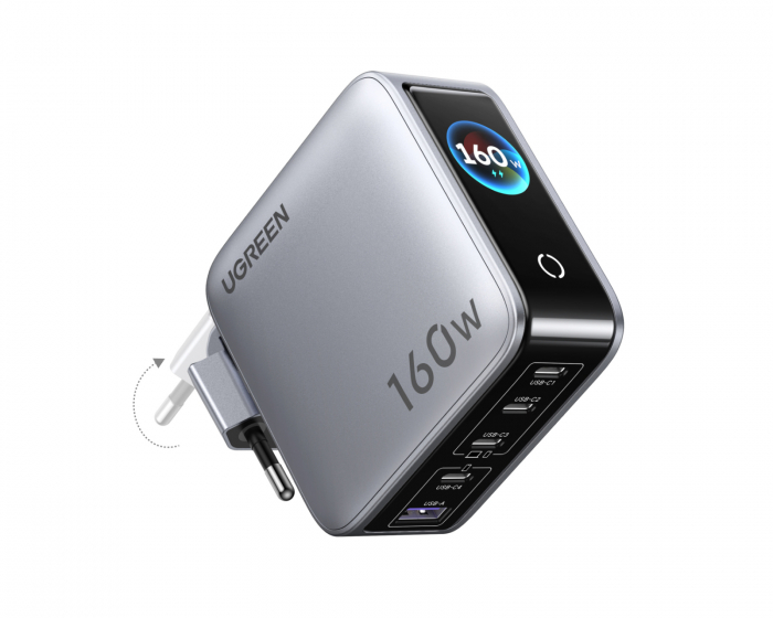 UGREEN Nexode 5-Port Pro Ladegerät mit Smart Display 160W