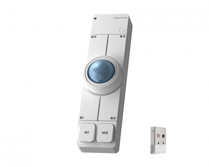 Keychron Nape Pro Wireless Trackball-Maus - Weiß