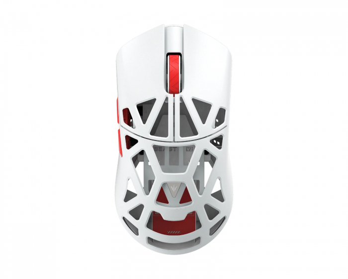 WLMouse Beast X Mini V2 Kabellose Gaming-Maus - Weiß/Rot