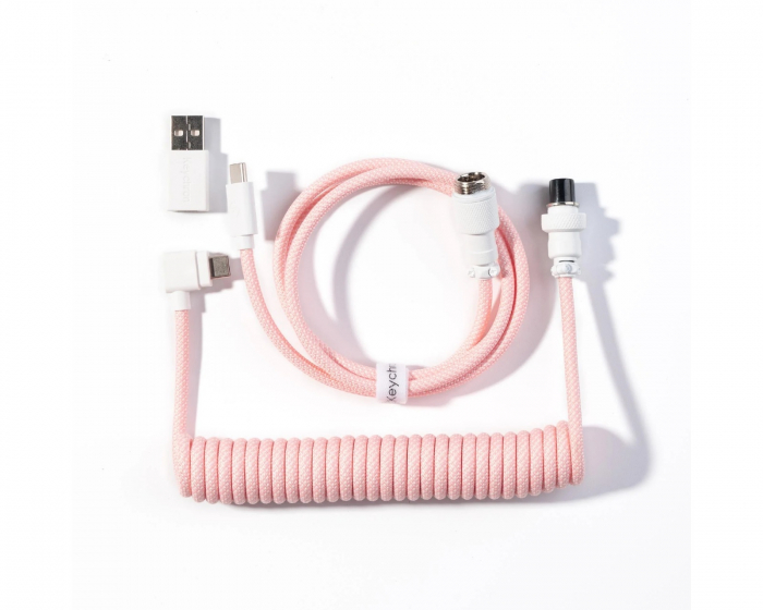 Keychron Coiled Aviator Kabel Angled 8K - Hellrosa