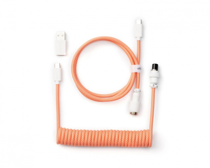 Keychron Coiled Aviator Kabel Straight 8K - Pink Orange