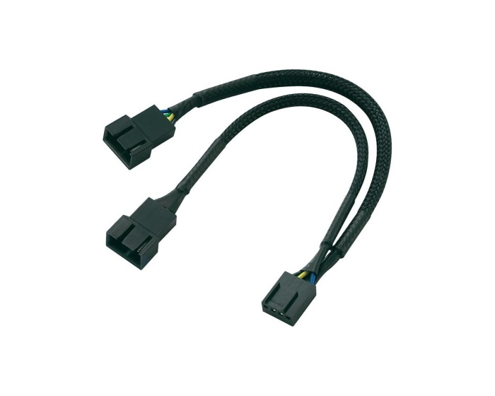 AKASA PC-Lüfter Verlängerungskabel 2 x 4-pins PWM-Lüfter 10cm - Schwarz