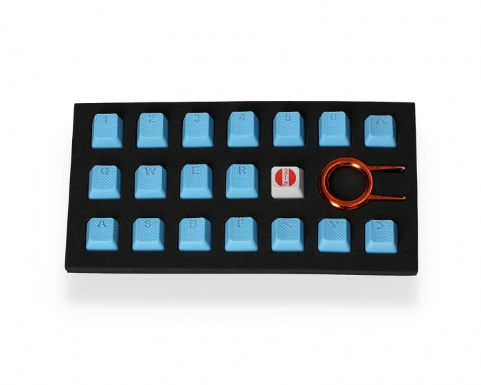 Tai-Hao 18-Key Rubber Double-shot Backlit Keycap Set - Neonblau