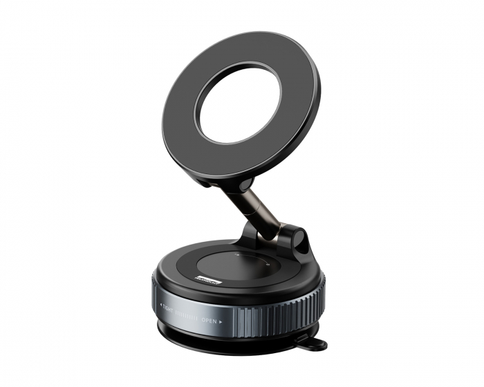 MaxMount Vakuum Telefonhalter mit magnetischem Ring - Schwarz (DEMO)