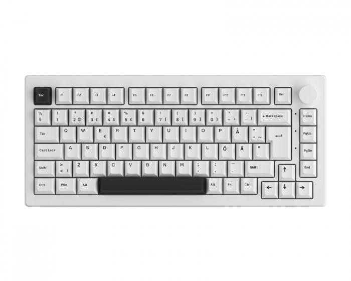 Akko 5075B Plus-S Black on White - Weiß [V3 Cream Blue Pro] (DEMO)