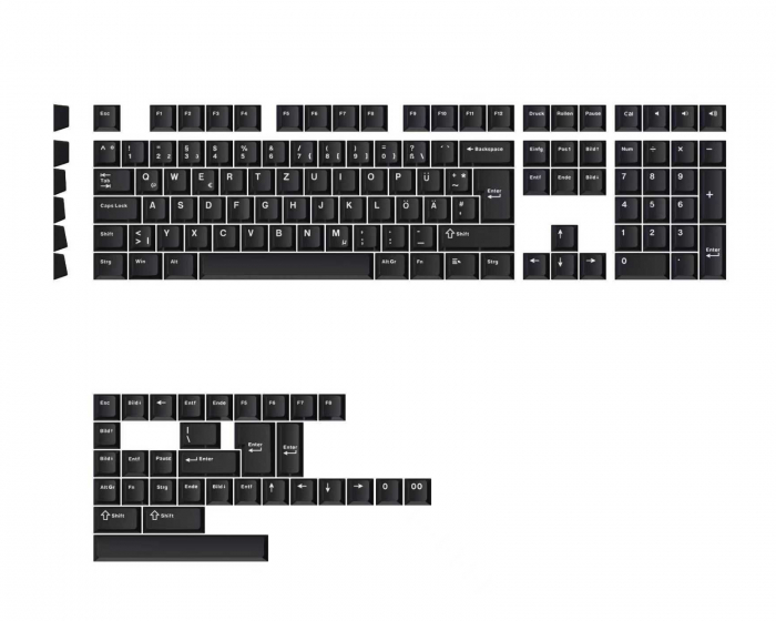 MaxCustom Essential WoB Cherry Double-Shot PBT German - Black (DEMO)