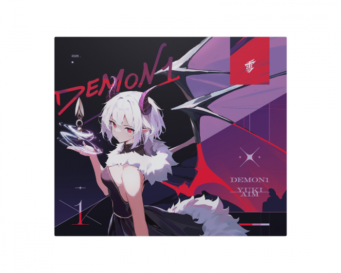 Yuki Aim x Demon1 Glas-Mauspad - Limited Edition (DEMO)