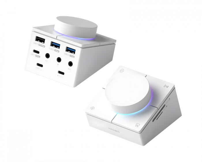 Hagibis USB-C-Hub mit Drehknopf und Schnelltasten - Weiß (DEMO)