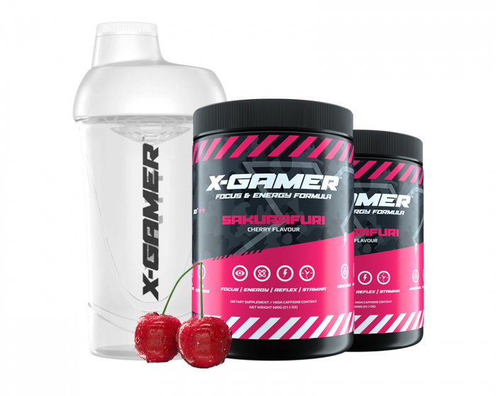 X-Gamer 2 x 600g X-Tubz Sakurafuri - 60 Tagesportionen + Shaker