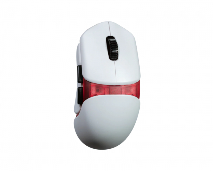 Orbital Works Pathfinder Kabellose Gaming-Maus – Weiß + Core Body – Mars Red
