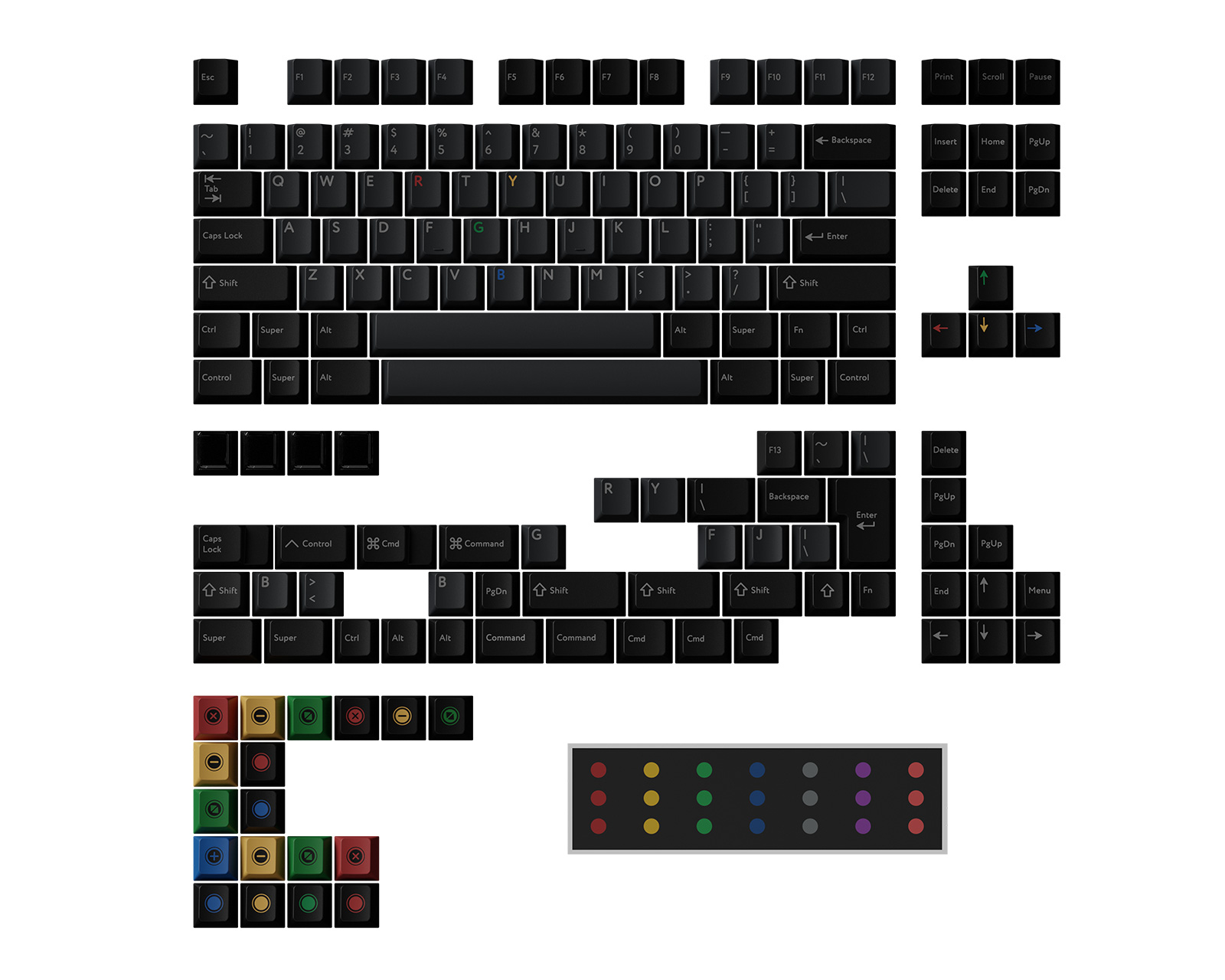 KBDfans PBTfans Retro Dark Lights - Base Kit - MaxGaming.gg