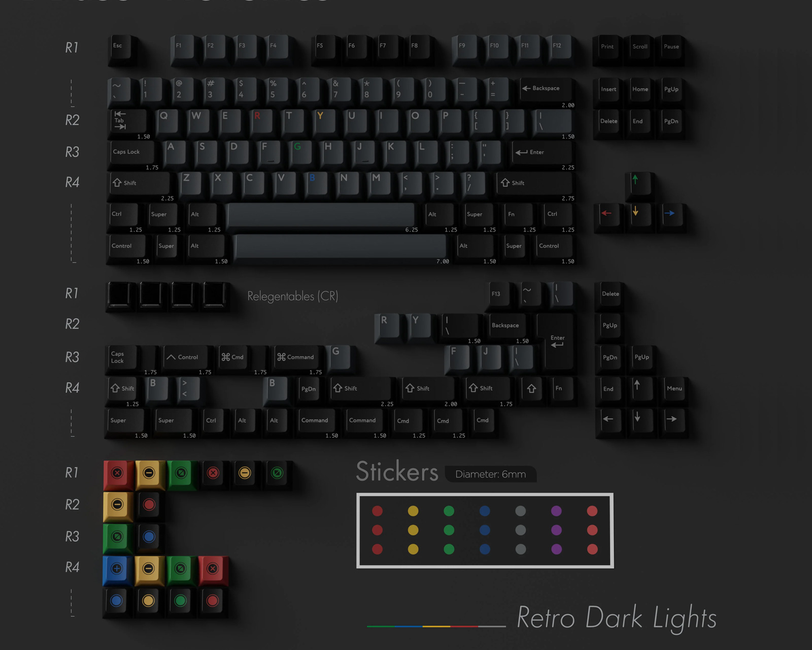 KBDfans PBTfans Retro Dark Lights - Base Kit - MaxGaming.gg