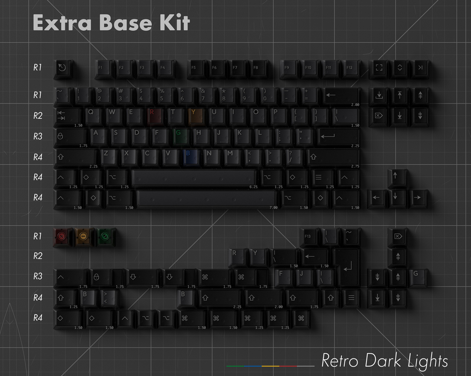 KBDfans PBTfans Retro Dark Lights - Base Kit - MaxGaming.gg