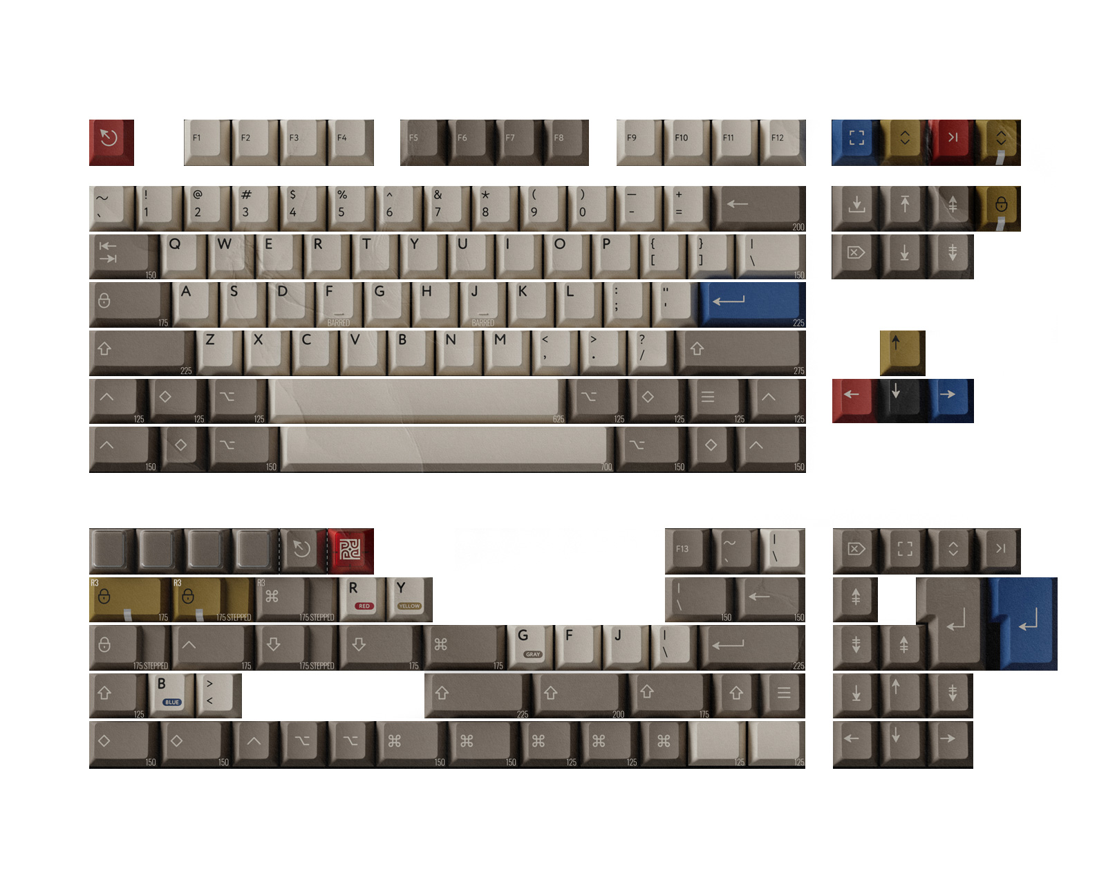 26000円4キット分、PBTfans Retro 100 keycap set