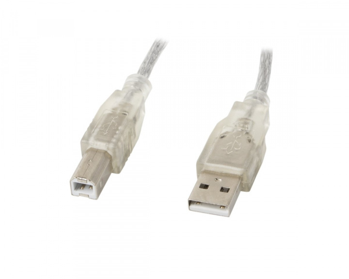 Lanberg USB-A > USB-B 2.0 Kabel Transparent (1.8 Meter)