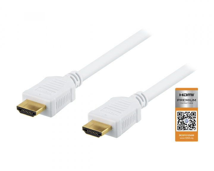 Deltaco Premium HDMI Kabel, Ethernet, 4K, 3 Meter - Weiß