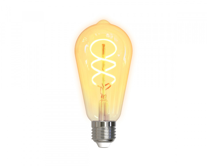 Deltaco Smart Home Spiralförmig LED-Lampe Filament E27 WiFI 5.5W ST64, Dimmbar