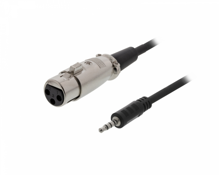 Deltaco XLR > 3,5 mm adapter, 1,5 m, 3-pin XLR, Cisco pinout - Schwarz