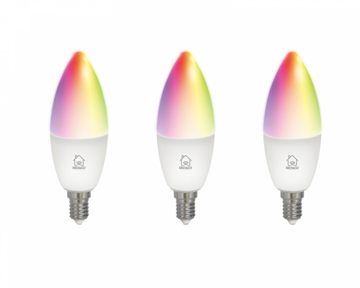 Deltaco Smart Home 3er-Pack RGB LED-Lampe E14 Wi-Fi
