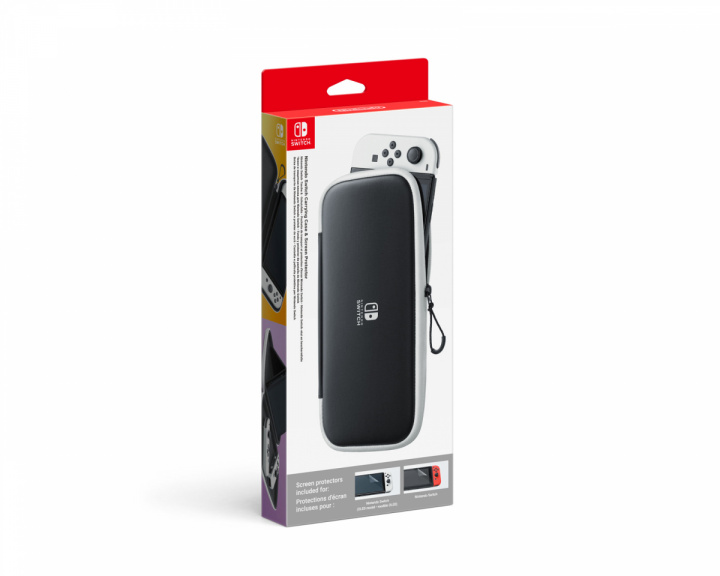 Nintendo Switch-Tasche & -Schutzfolie - Schwarz/Weiß