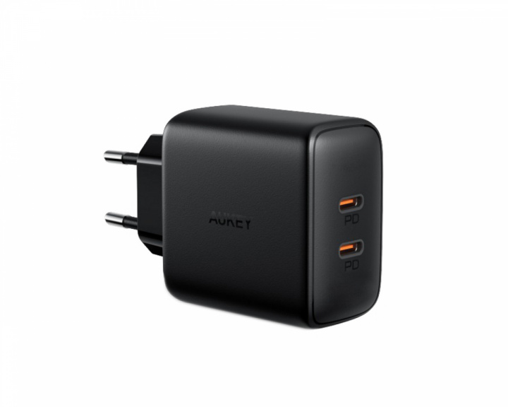 Aukey Wall Charger PA-R1S,  2x USB-C, 20 W - Schwarz Ladegerät