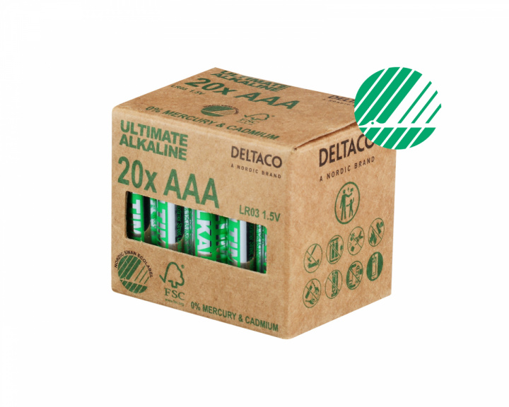 Deltaco Ultimate Alkaline AAA Batterie, 20 Stück