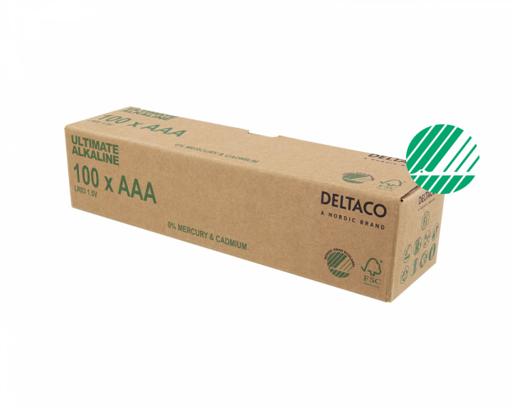 Deltaco Ultimate Alkaline AAA Batterie, 100 Stück (Bulk)