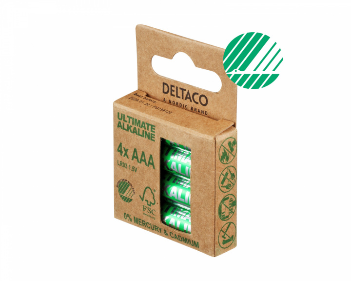 Deltaco Ultimate Alkaline AAA Batterie, 4 Stück