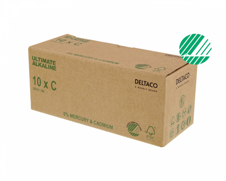 Deltaco Ultimate Alkaline C Batterie, 10 Stück(Bulk)
