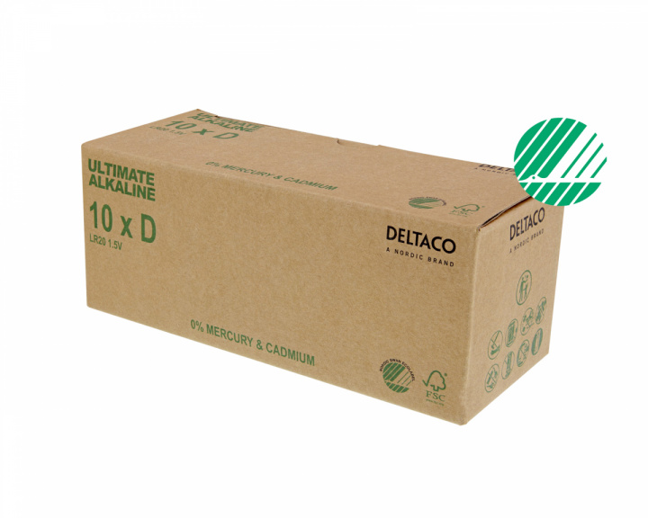 Deltaco Ultimate Alkaline D Batterie, 10 Stück(Bulk)