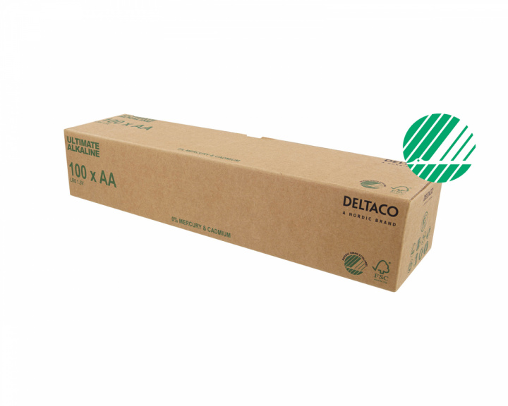 Deltaco Ultimate Alkaline AA Batterie, 100 Stück (Bulk)