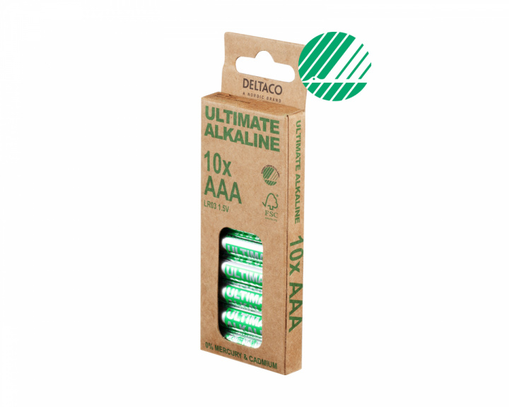 Deltaco Ultimate Alkaline AAA Batterie, 10 Stück